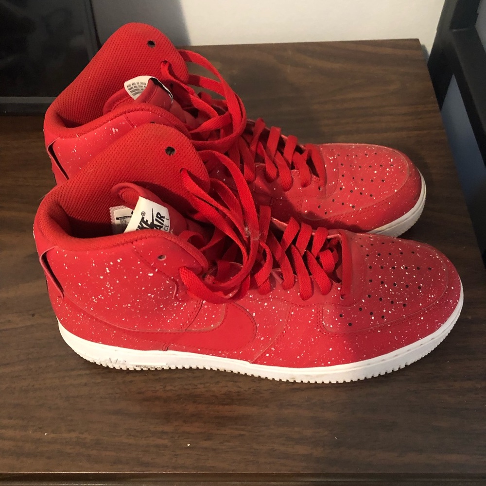 Nike Air Force 1 High Red with White Speckle 315121-607